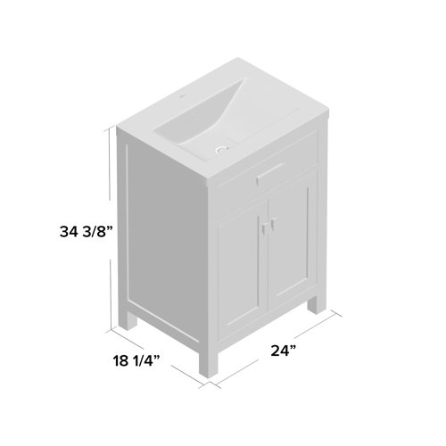 Zipcode Design Knighten 24" Single Bathroom Vanity Set & Reviews